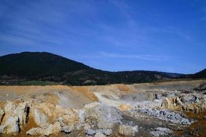 quarry with blue sky photo