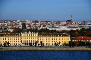 castle schoenbrunn and colorful city photo