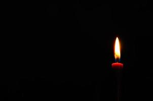 red glowing candle in the dark