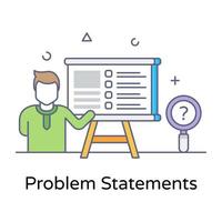 Trendy float design of problem statement icon vector