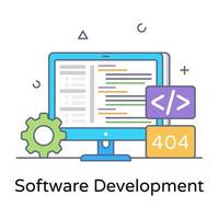 diseño vectorial del icono de desarrollo de software vector