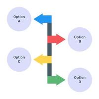 Business data representation through arrows infographic in flat icon vector