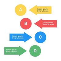 Business data representation through arrows infographic in flat icon vector