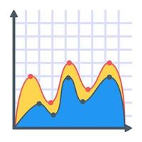 A layered graph icon in flat design vector