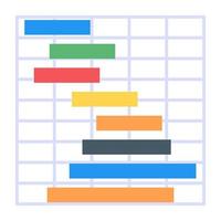 un icono de gráfico de Gantt perfecto en diseño plano vector