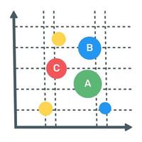 A flat icon of line graph vector