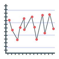 Flat icon of line graph, finance report concept vector