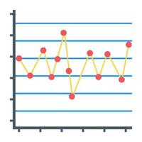 Flat icon of line graph, finance report concept vector