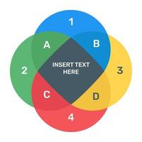 A flat icon of overlapping chart in editable design vector