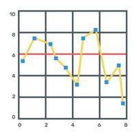 Data chart icon, flat editable vector