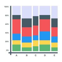 A layered graph icon in flat design vector