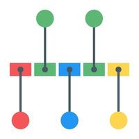 A binary tree diagram icon in flat design vector