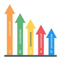 Charting on a labelled direction, flat icon of info diagram vector