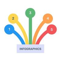 icono plano de infografía direccional en diseño editable vector