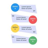 icono de infografía de etiquetas de paso en diseño plano vector