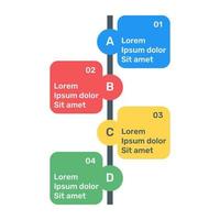 Vertical labels chart in flat icon vector