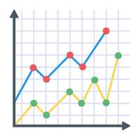 A flat icon of line graph vector