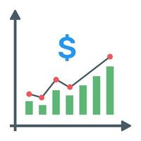 A flat icon of graphical representation vector