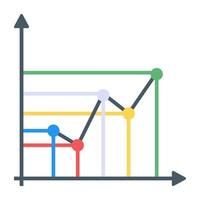 A flat icon of line graph vector