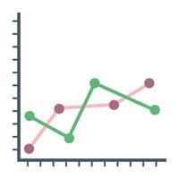 A flat icon of line graph vector