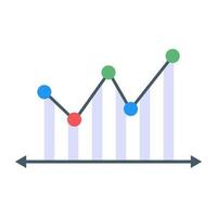 A flat icon of graphical representation vector