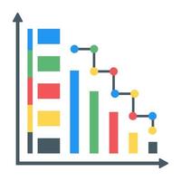 A flat icon of graphical representation vector