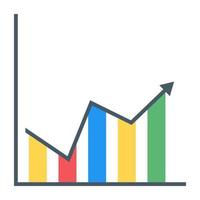 A flat icon of graphical representation vector