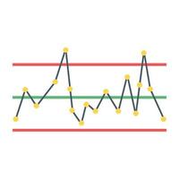 Flat icon of line graph, finance report concept vector