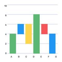 Download this editable flat icon of waterfall graph vector