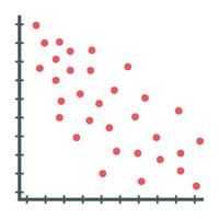 icono de gráfico de dispersión en diseño plano vector