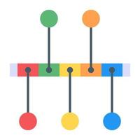 A binary tree diagram icon in flat design vector