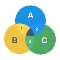 A flat icon of overlapping chart in editable design vector