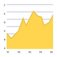 A flat icon of stacked area graph, editable design vector