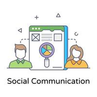 un diseño de icono de comunicación social en estilo plano vector