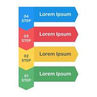 Business data representation through arrows infographic in flat icon vector