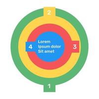 Circle graph icon in flat editable design vector