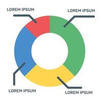 A modern infographic showing multi pie chart in flat icon vector