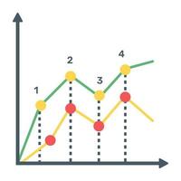 A flat icon of line graph vector