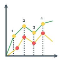 A flat icon of line graph vector