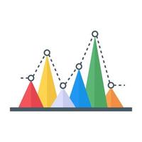 A layered graph icon in flat design vector