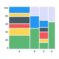 descargue este ícono plano del gráfico de datos comerciales vector