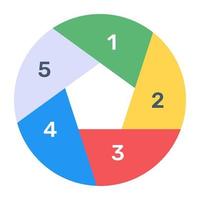 A pie chart infographic in flat editable icon vector