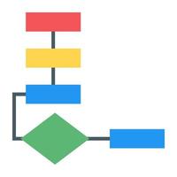 un icono moderno de infografía de diagrama de flujo en diseño plano vector