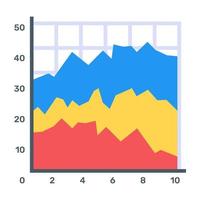 A flat icon of area diagram, editable design vector