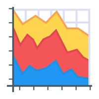 un icono plano de diagrama de área, diseño editable vector