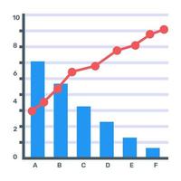 Download pareto business chart in premium flat icon vector