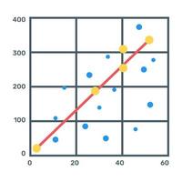 Data chart icon, flat editable vector
