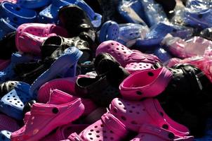 many colorful shoes photo