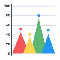 gráfico de pirámide plana aislado sobre fondo blanco vector