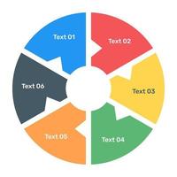 A modern infographic showing multi pie chart in flat icon vector